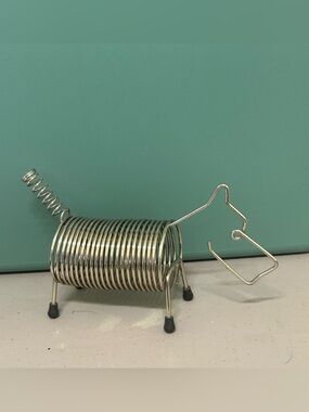 Vintage Mid Century Metal Spring Scottie Dog Letter Holder Pen Organizer